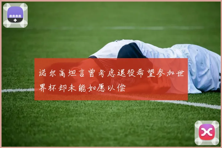 诺尔高坦言曾考虑退役希望参加世界杯却未能如愿以偿